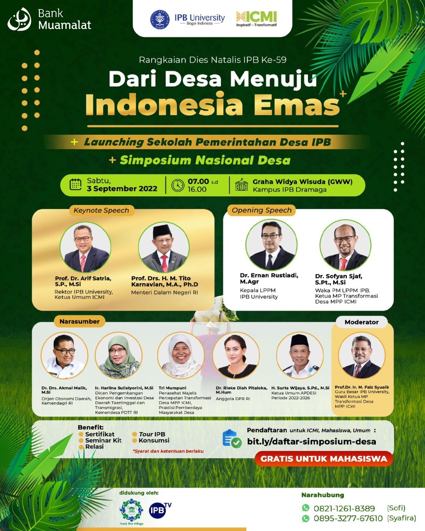 Undangan Simposium Nasional Desa: Kerja Sama ICMI dan IPB
