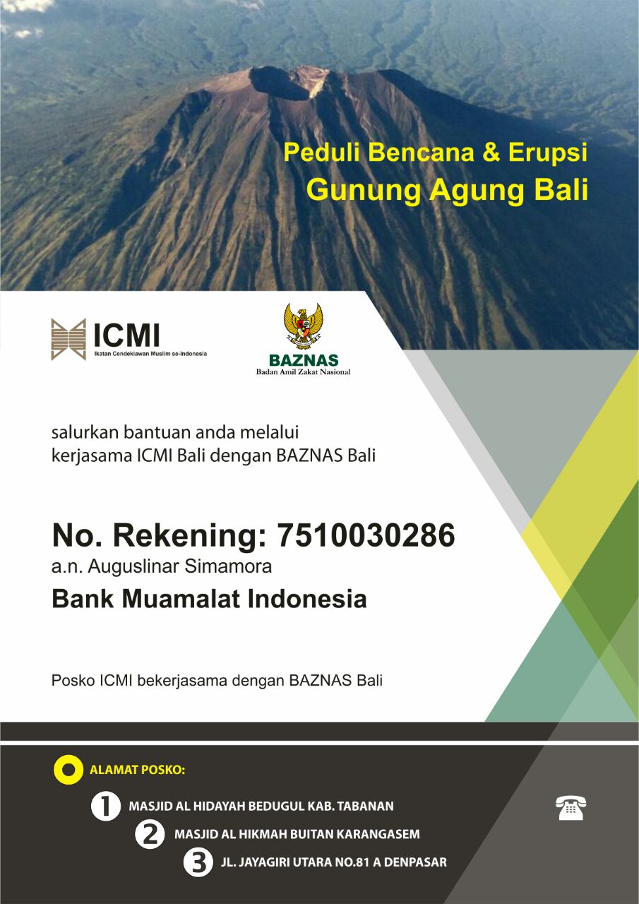 ICMI Orwil Bali dan Baznas Bali Sinergi Distribusi Bantuan Pengungsi Erupsi Gunung Agung