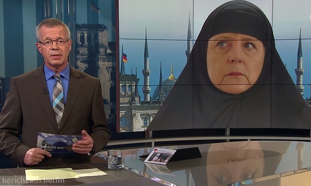 Televisi Jerman Pasang Gambar Angela Merkel Berhijab
